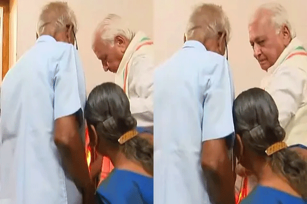 Kerala Governor shawl caught fire Kerala Governor shawl caught fire
