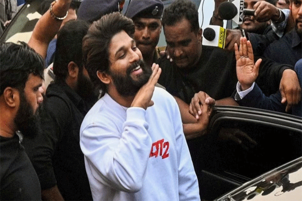Allu Arjun released from jail Allu Arjun released from jail