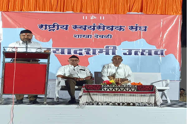 RSS divine work, RSS Vijayadashami celebration, Rashtriya Swayamsevak Sangh event, RSS Devli Nagar, Rajesh Rathod speech,