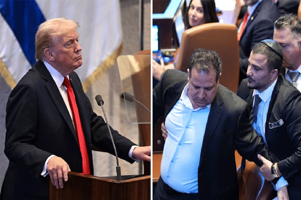 donald trump, israeli parliament, knesset speech, gaza ceasefire, israel gaza conflict, benjamin netanyahu, middle east peace, trump israel visit, gaza hostages release, trump knesset protest, israeli civilian honor, trump peace message, historical ceasefire, gaza israel deal, middle east politics, trump netanyahu relations, jerusalem news, us israel relations, trump middle east policy, gaza war ceasefire