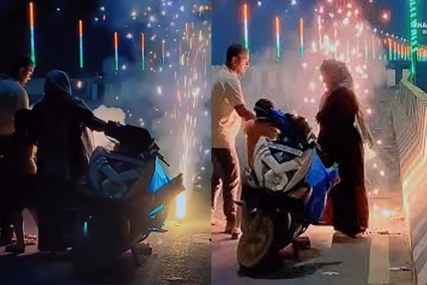 Muslim family celebrating Diwali