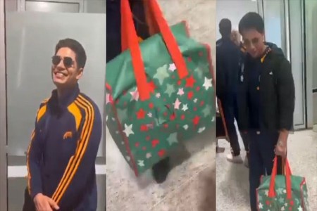 अभिषेक शर्मा भाजीची पिशवी घेऊन पोहोचला विमानतळावर! Video व्हायरल