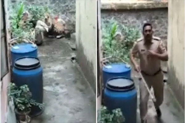 clash-between-leopard-and-police-kolhapur