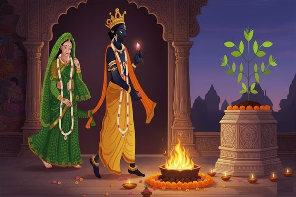 Tulsi Vivah, Yavatmal, Kartik Ekadashi, Hindu festival, environmental message, collective Tulsi wedding, Shri Balaji Devasthan, Veer Savarkar Nagar, Shri Ganpati Mandir, Co-Op Nagar, Ranapratap Nagar, religious event, social awareness, community participation, November 2, November 4, temple trustees, spiritual gathering, Tulsi-Shree Krishna marriage.