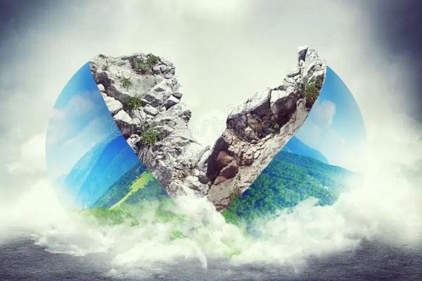 The earth is divided into two parts