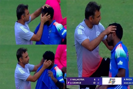 डोक्याला लागला चेंडू तरीही भारतीय फलंदाज ठाम, पाकविरुद्ध जिद्द! VIDEO