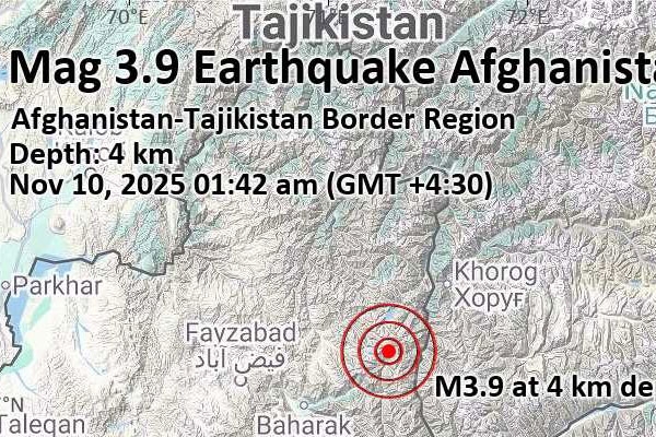 earthquake hits Tajikistan