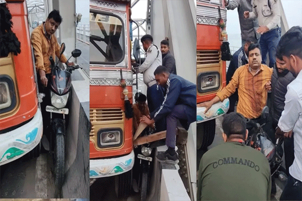 VIDEO: एवढी घाई होती का भाऊ? ओव्हरटेकिंगमुळे जीव धोक्यात!