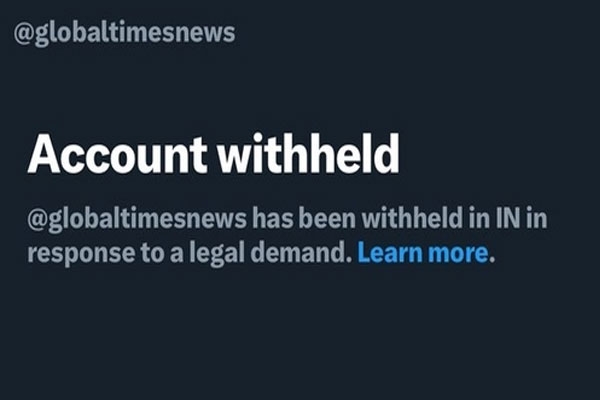 Global Times account blocked
