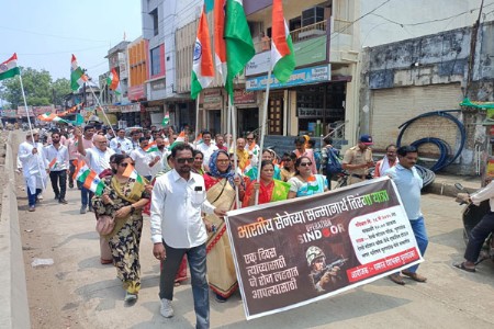 पुलगावात तिरंगा सन्मान यात्रा