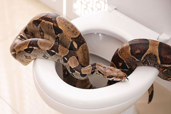 Python in the toilet seat Python in the toilet seat