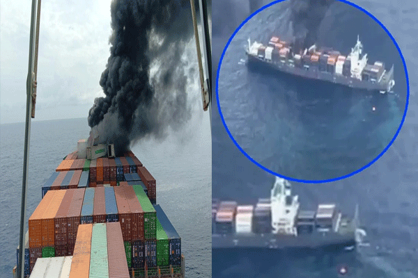 Cargo ship fire near Kochi 