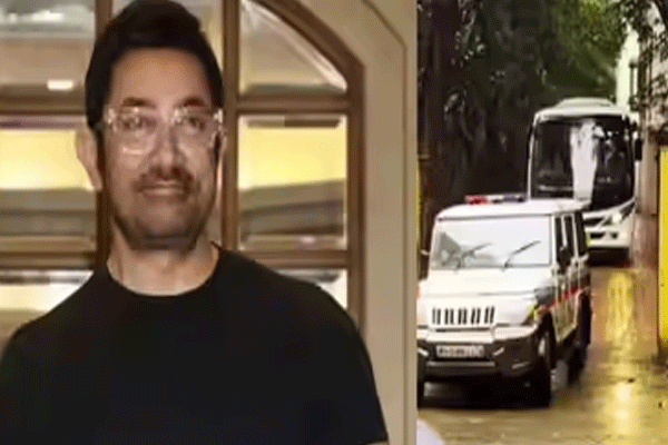 अरे देवा... आमिर खानच्या घराबाहेर पोलिसांचा ताफा Video