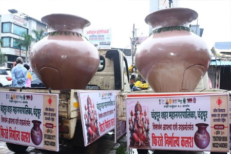 25 कृत्रिम तलाव व 25 निर्माल्य कलशांची उभारणी