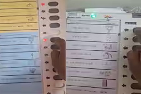 चंद्रपुरात मतदान करतानाचा व्हिडीओ व्हायरल...
