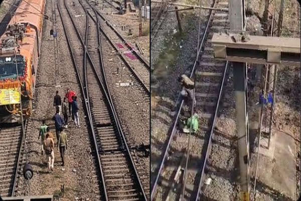 Drunk man-Amrit Bharat train