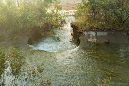 उपकालवा फुटल्याने शेतात शिरले पाणी
