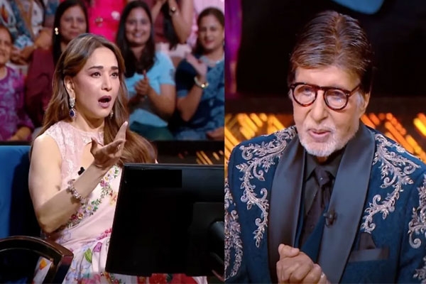 madhuri dixit turns paro on kbc, amitabh bachchan praises her performance