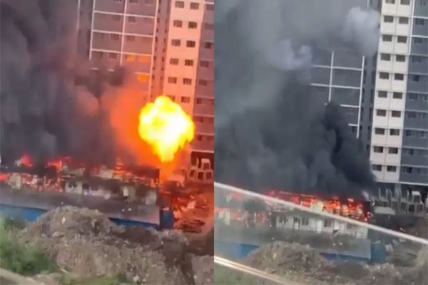 mumbai fire, mumbai mulund east fire: tata colony labor camp