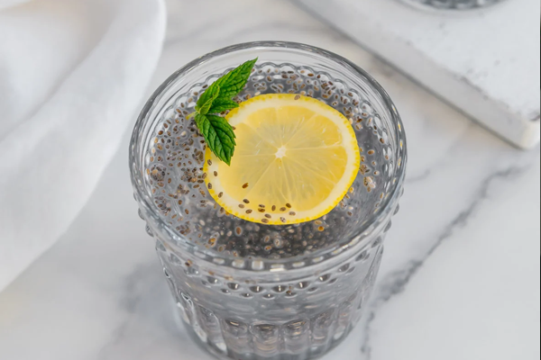 lemon juice and chia seed water