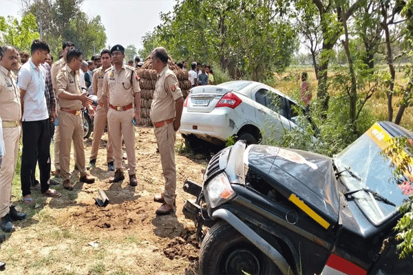 एका स्विफ्ट कारने तीन पोलिसांसह आठ जणांना चिरडले