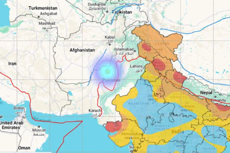 पाकिस्तानात भूकंप,४.६ रिश्टर स्केल त्याची तीव्रतेचा भूकंप