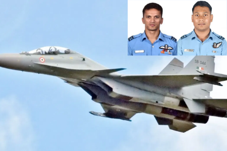 हवाई दलाचे सुखोई-३० एमकेआय विमान कोसळले, दोन वैमानिकांचा मृत्यू