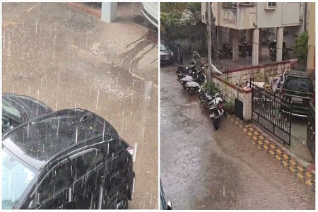 पुण्यात भरदिवसा अंधार! अवकाळी पावसाचा मारा, रस्ते पाण्याखाली!