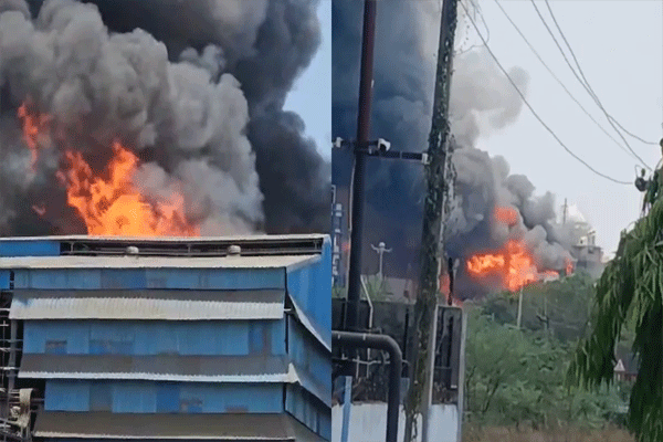 VIDEO: मोठा स्फोट! कंपनीत भीषण आग
