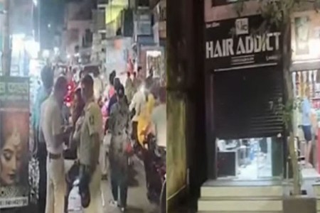 सलूनमध्ये गोळीबार... दोन जण जखमी