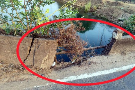 आमगाव-विरसी मार्गावरील कालवा पूल धोकादायक