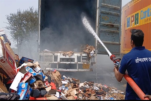 Fire in a container 
