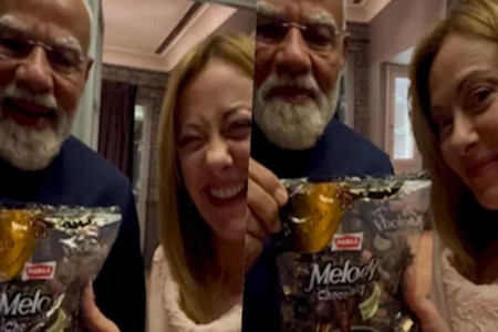 VIDEO मोदींकडून मेलोनींना ‘मेलोडी’ टॉफीची खास भेट