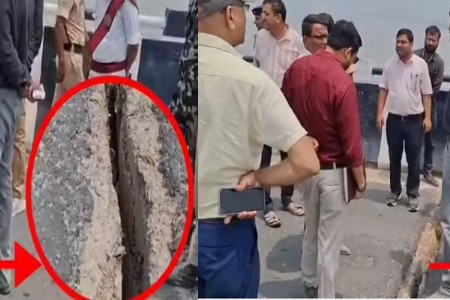 प्रशासनात खळबळ! पुलाच्या भागात अचानक तडे