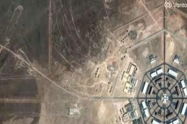 China nuclear launch pads, Xinjiang satellite images military base,
