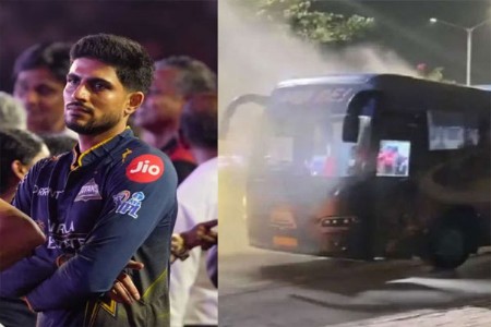 जीटीच्या ट्रॉफी हातून गेली अन् बसही पेटली!
