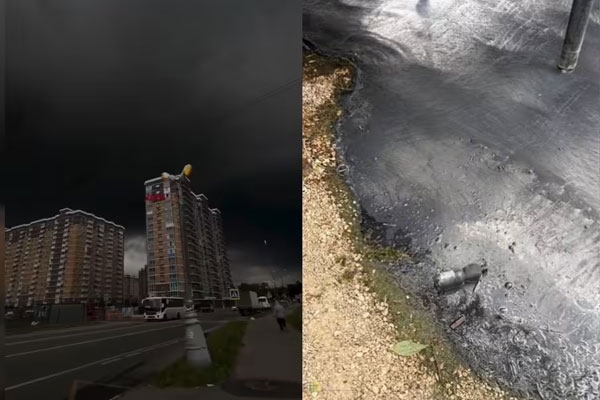 black rain in Moscow