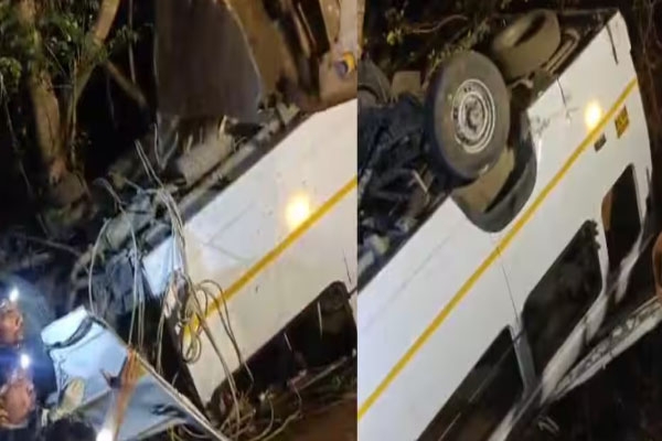 pabe ghat, pune, accident news, rajgad fort, bus accident, maharashtra news, rescue operation, valley accident, tourist tragedy, road accident, emergency rescue