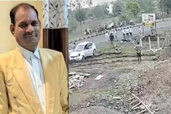 jalna accident cctv video speeding car kills talathi digambar kurewad in kotari hills