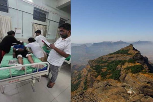harishchandragad landslide injures four mumbai tourists during monsoon trek