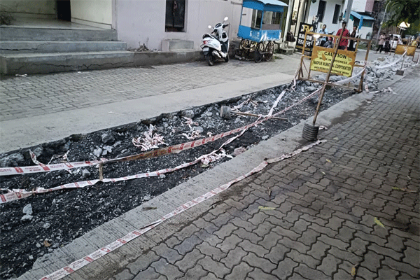 destruction of new road for pipeline