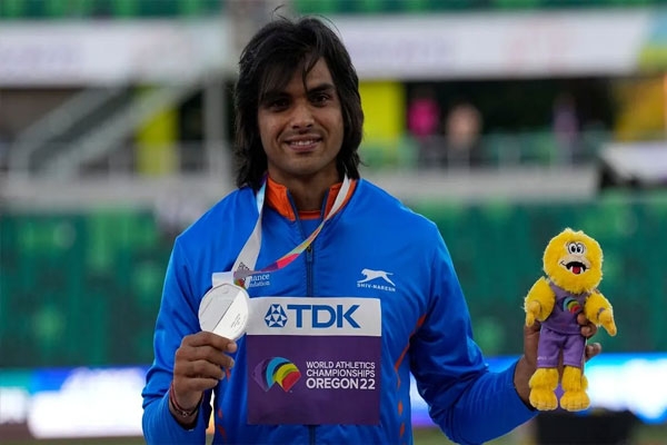 Neeraj after winning silver