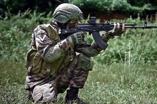 Lion in the hands of soldiers