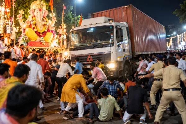 ganpati procession accident 