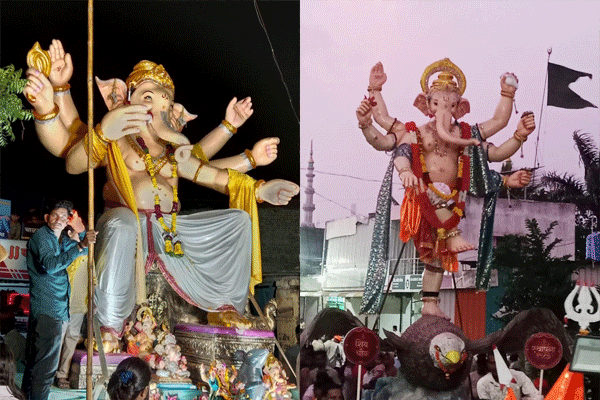 वाशीम शहरात विघ्नहर्ता बाप्पाला भावपूर्ण निरोप
