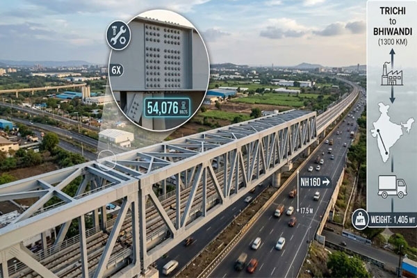 bullet train: maharashtra’s first steel bridge built in bhiwandi with 54,076 high-strength bolts