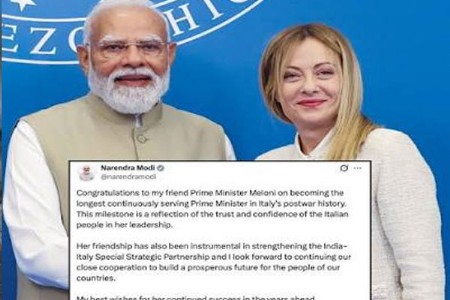 मेलोनींचा विक्रम अन् मोदींच्या शुभेच्छा!